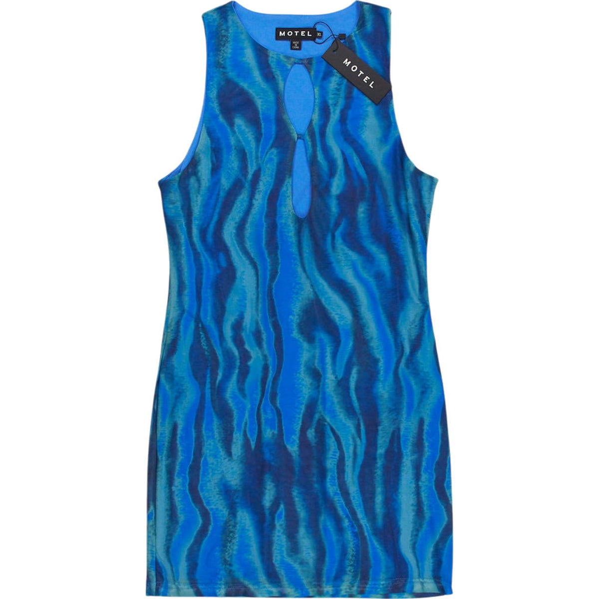 Motel Blue Wave Pattern Dress