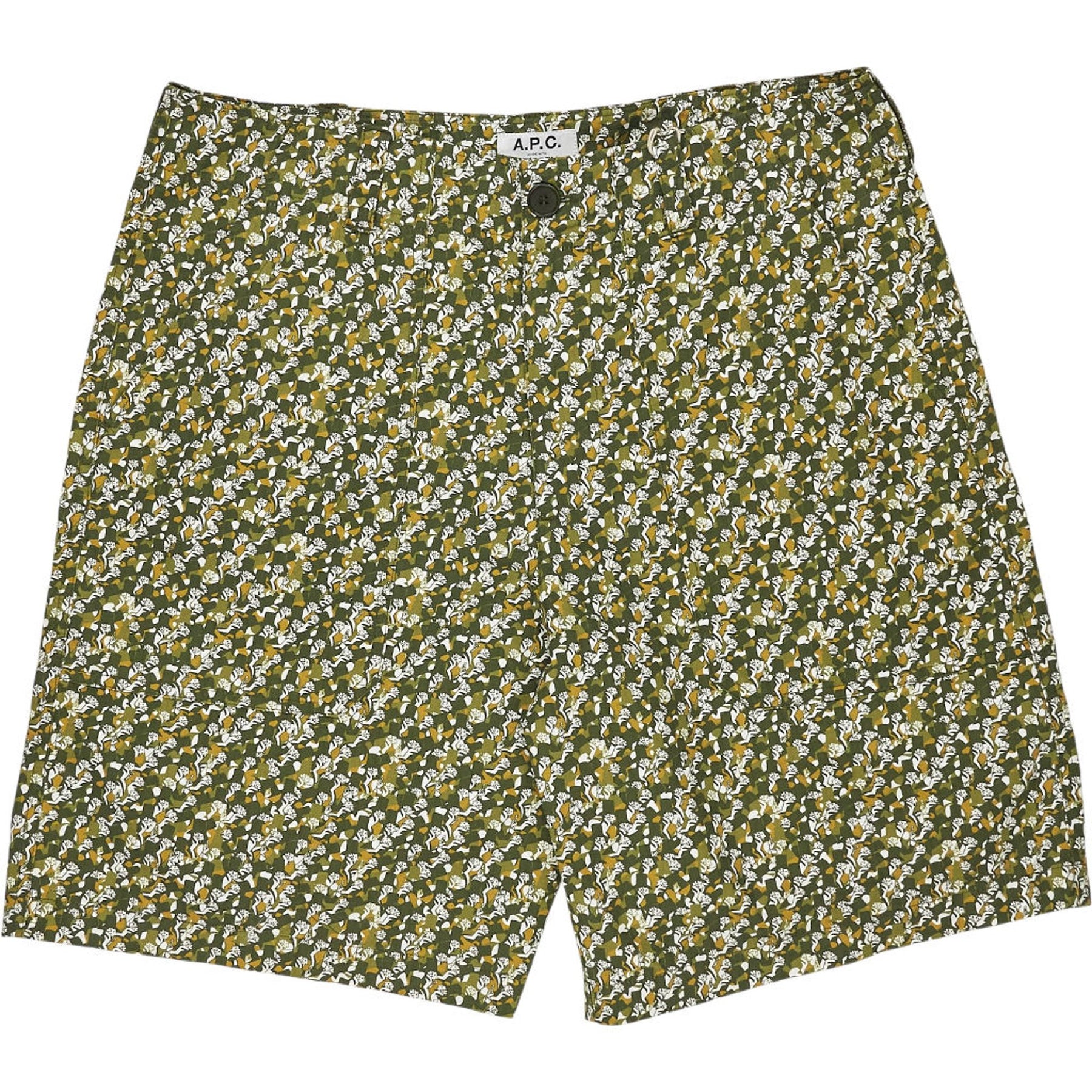A.P.C. Khaki Floral Print Barry Shorts