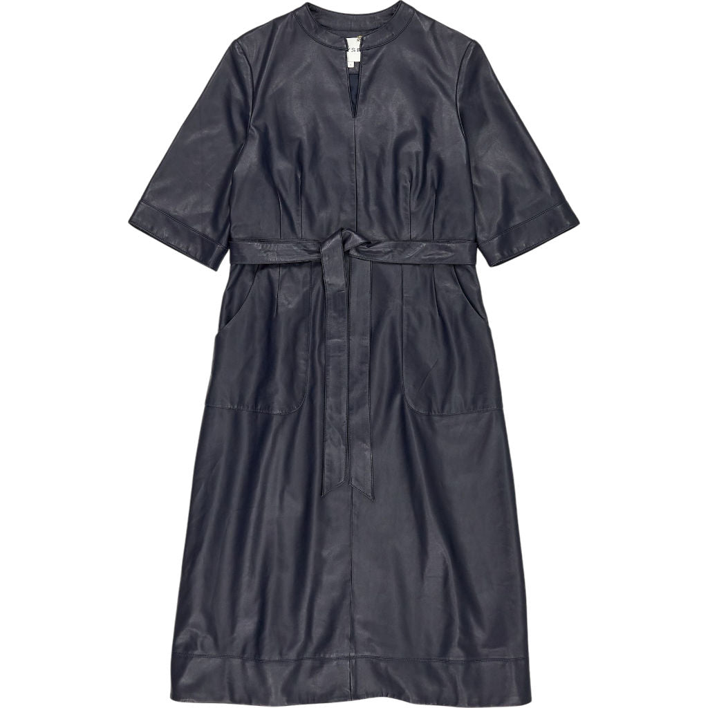 Wyse Blue Faux Leather Remi Dress UK 12R
