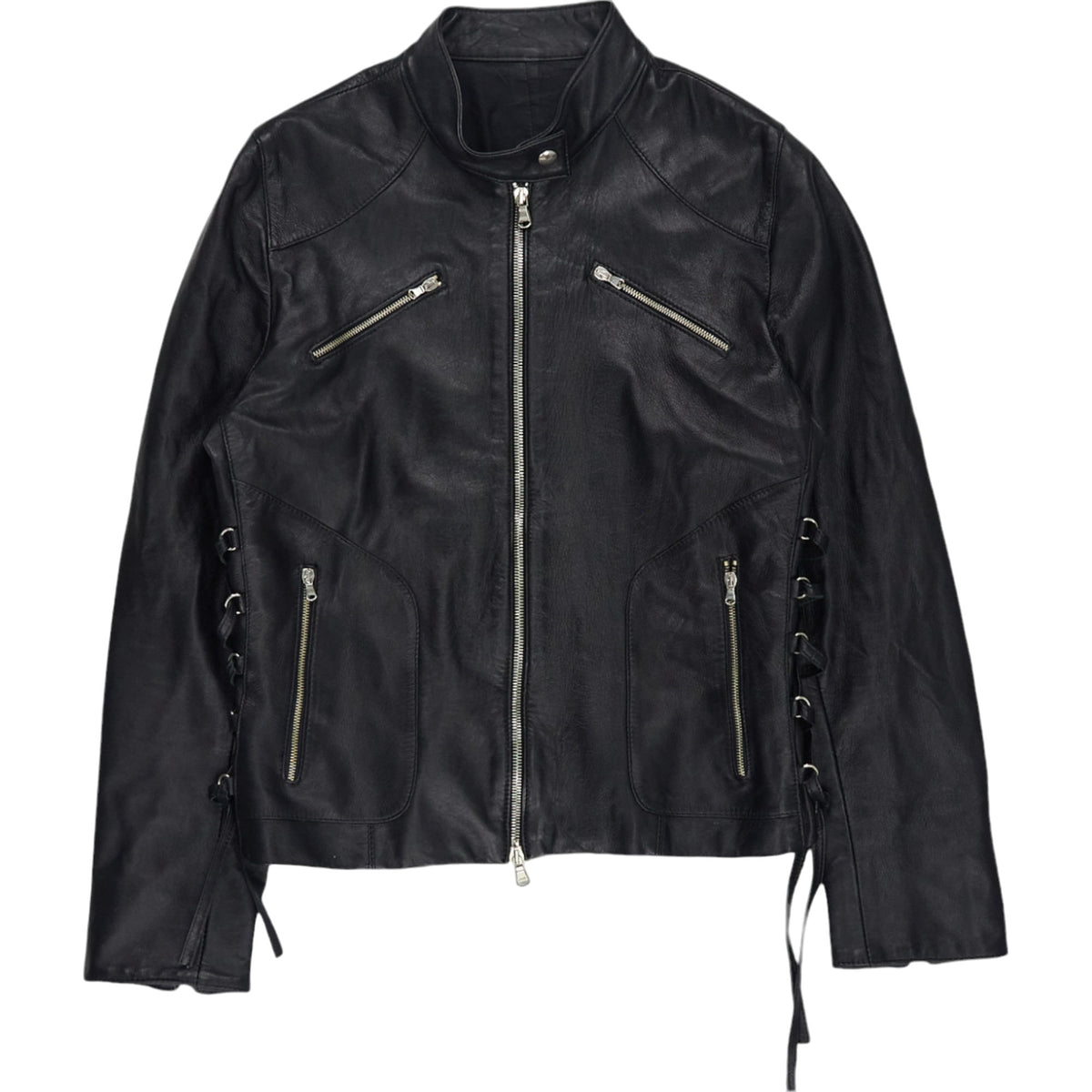 Real Leather Black Biker Jacket