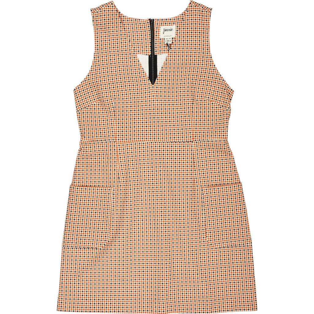Joanie Antique White Check Dress UK 14