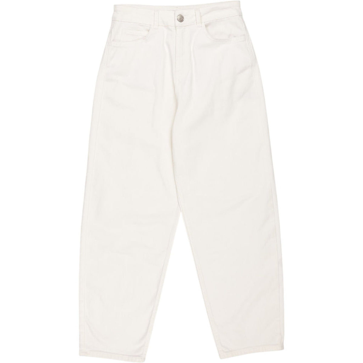 Baukjen White Organic Barrel Leg Jeans