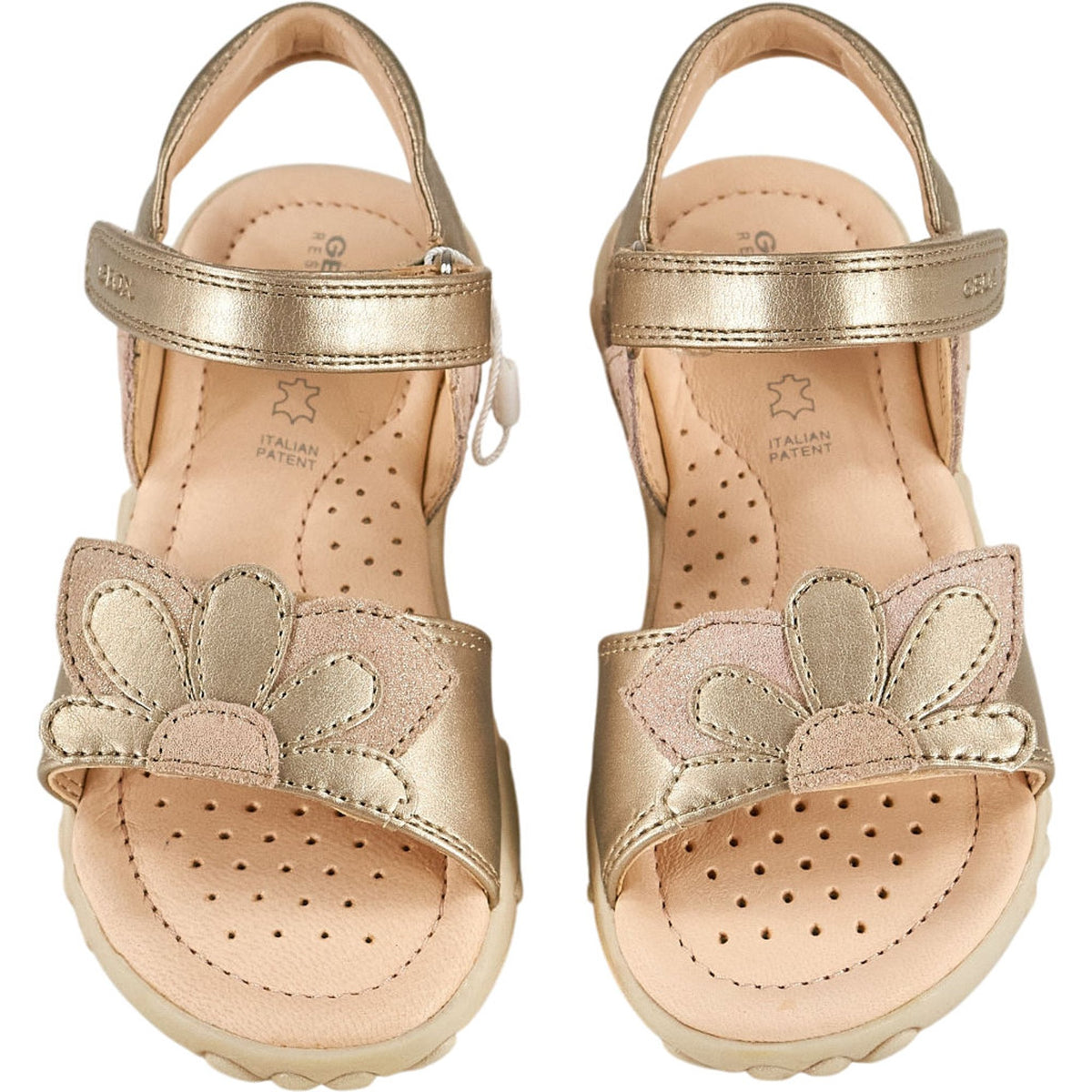 Geox Gold Flower Kids Sandals