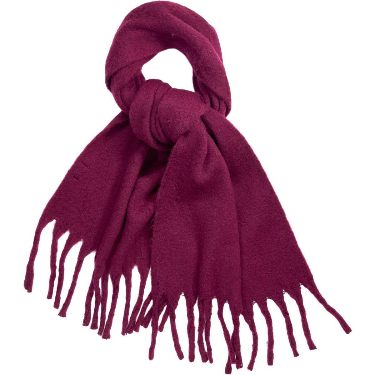 Pull & Bear Burgundy Fringe Scarf