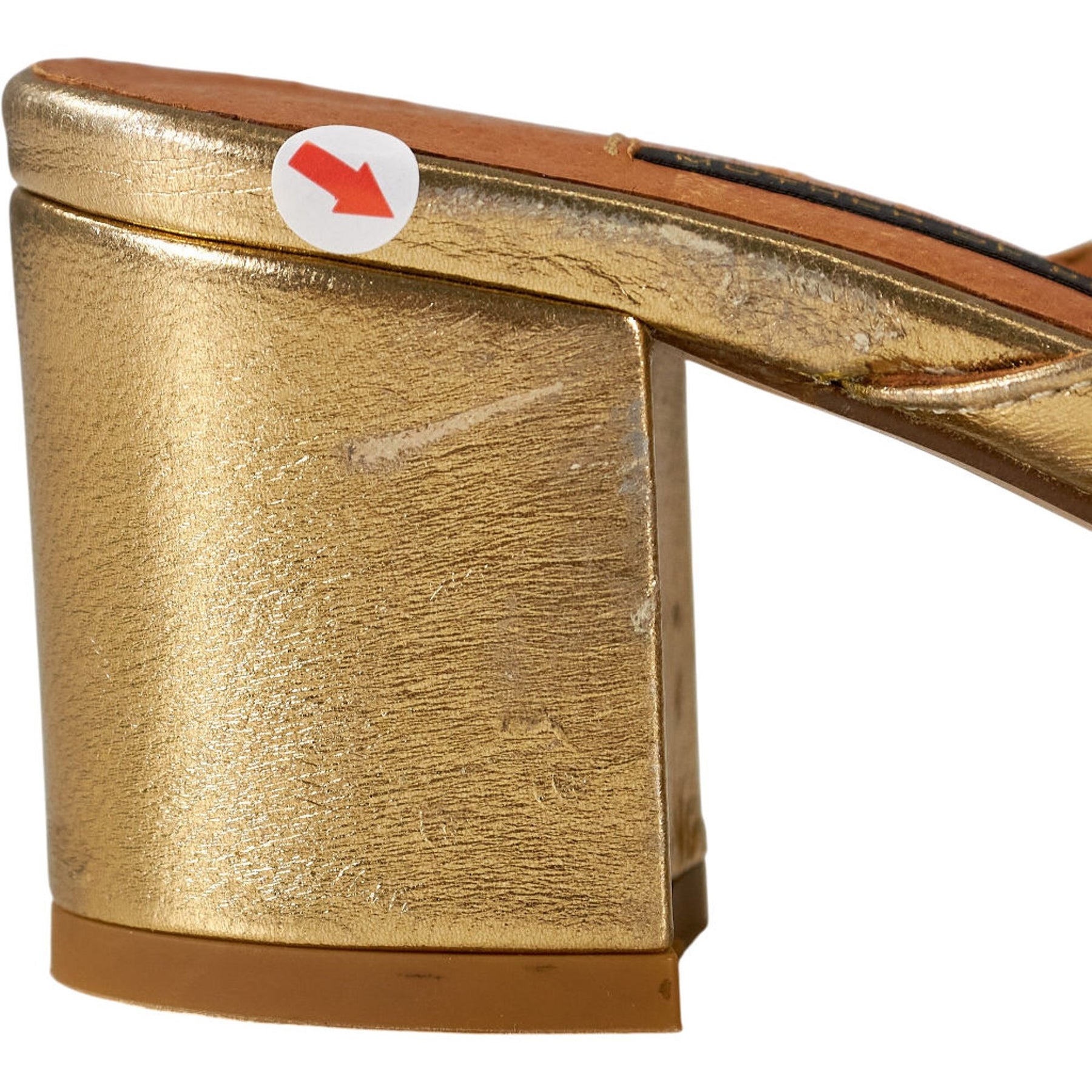Mother of Pearl Gold Bow Accent Heels