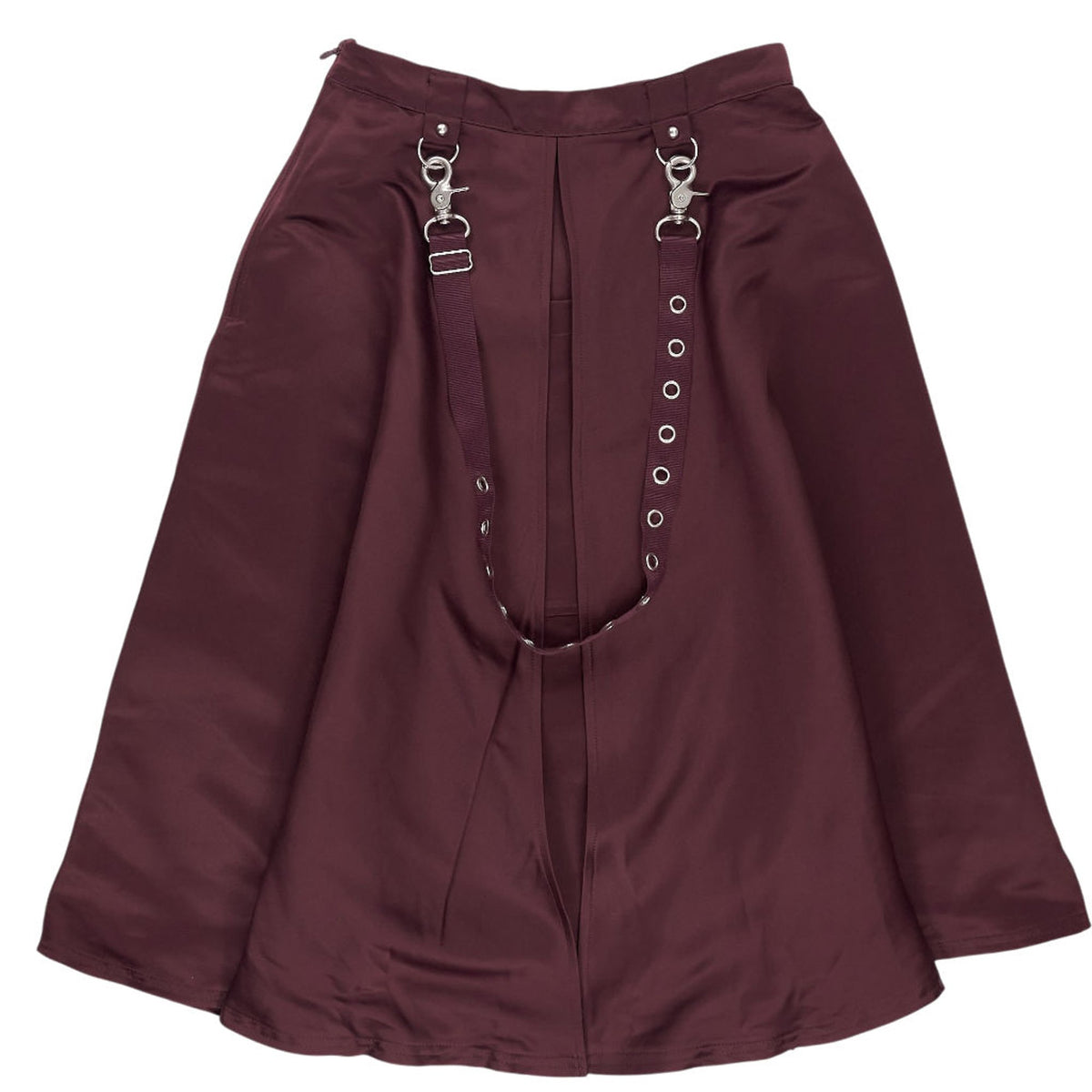 Beatrice X OTW Burgundy Skirt with Hardware Details