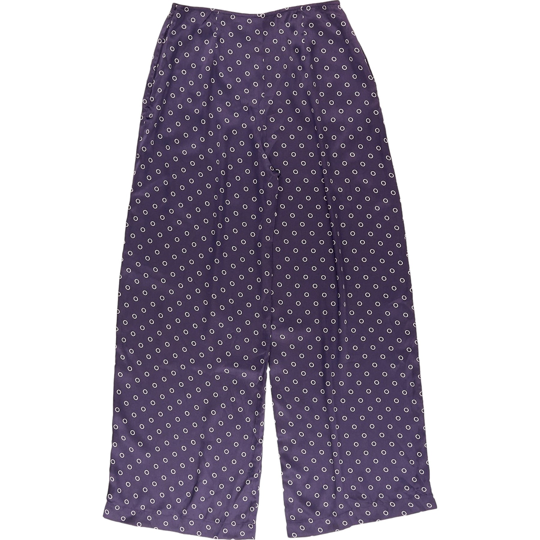 OMNES Purple Polka Dot Wide-Leg Trousers