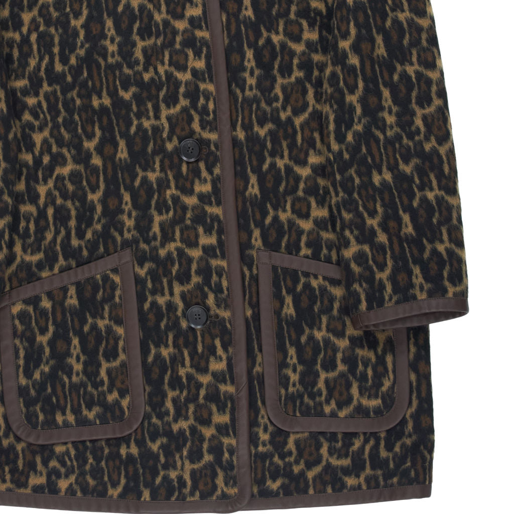 WYSE Leopard Print Collarless Coat UK 8