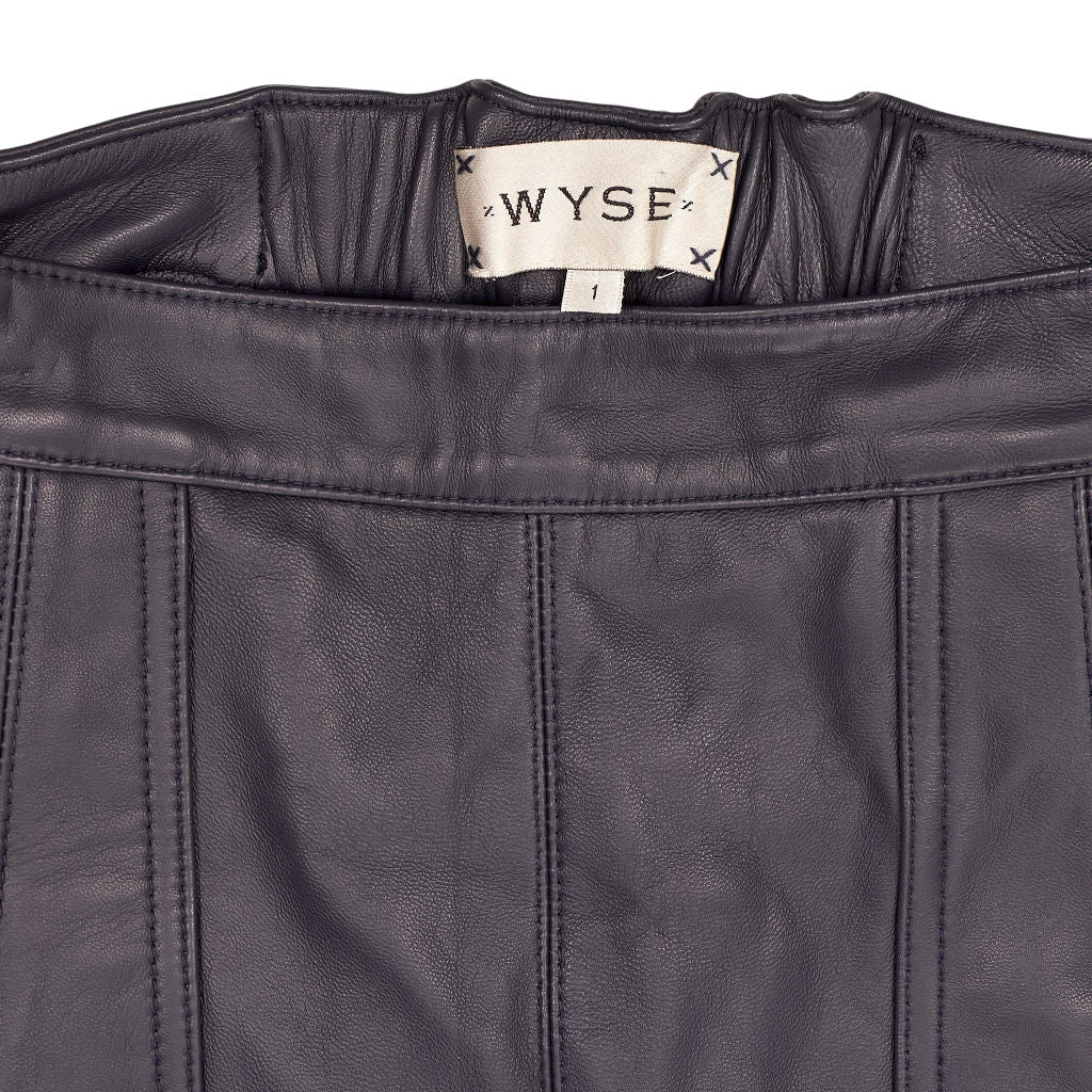 Wyse Grey Leather Skirt