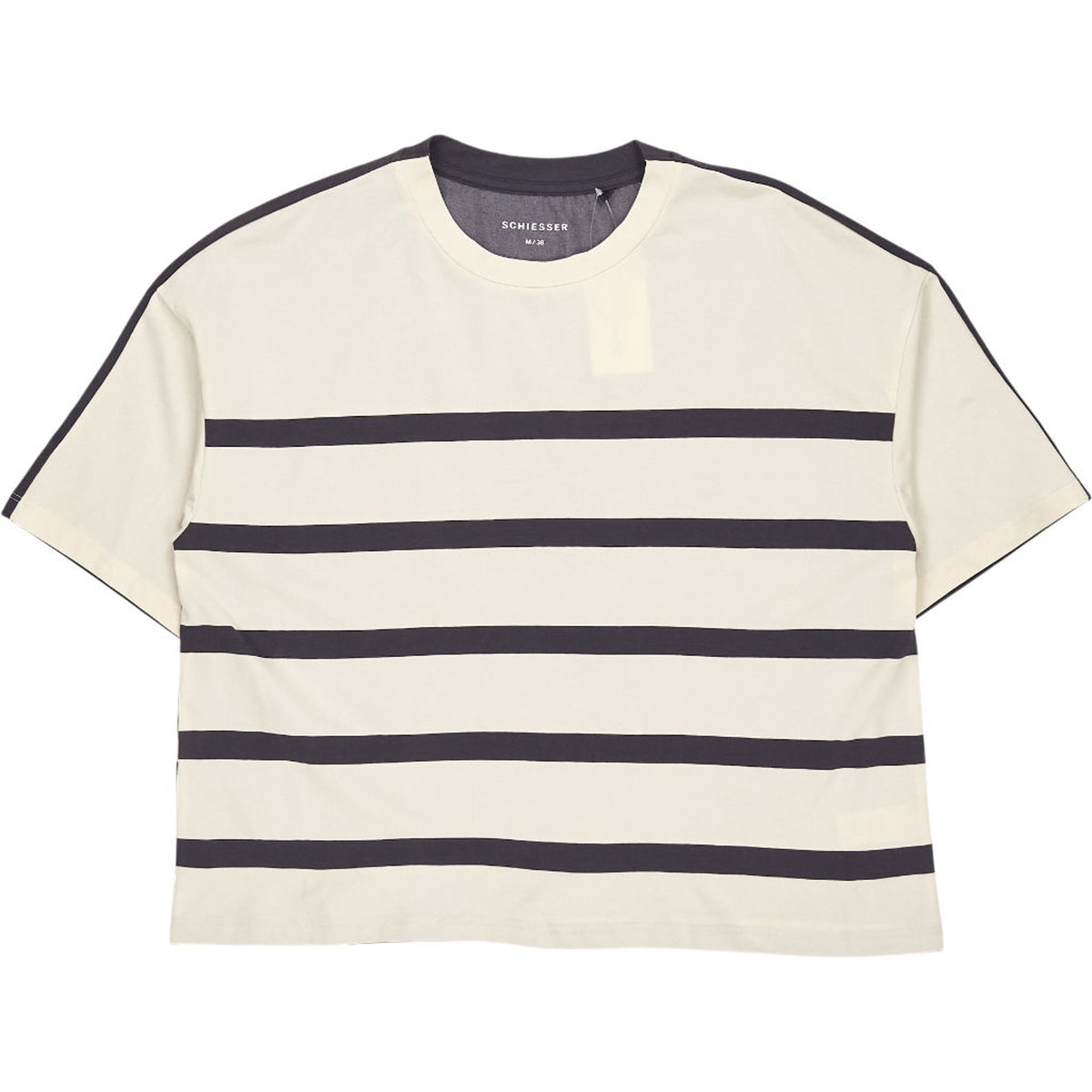 Schiesser Cream Striped T-Shirt