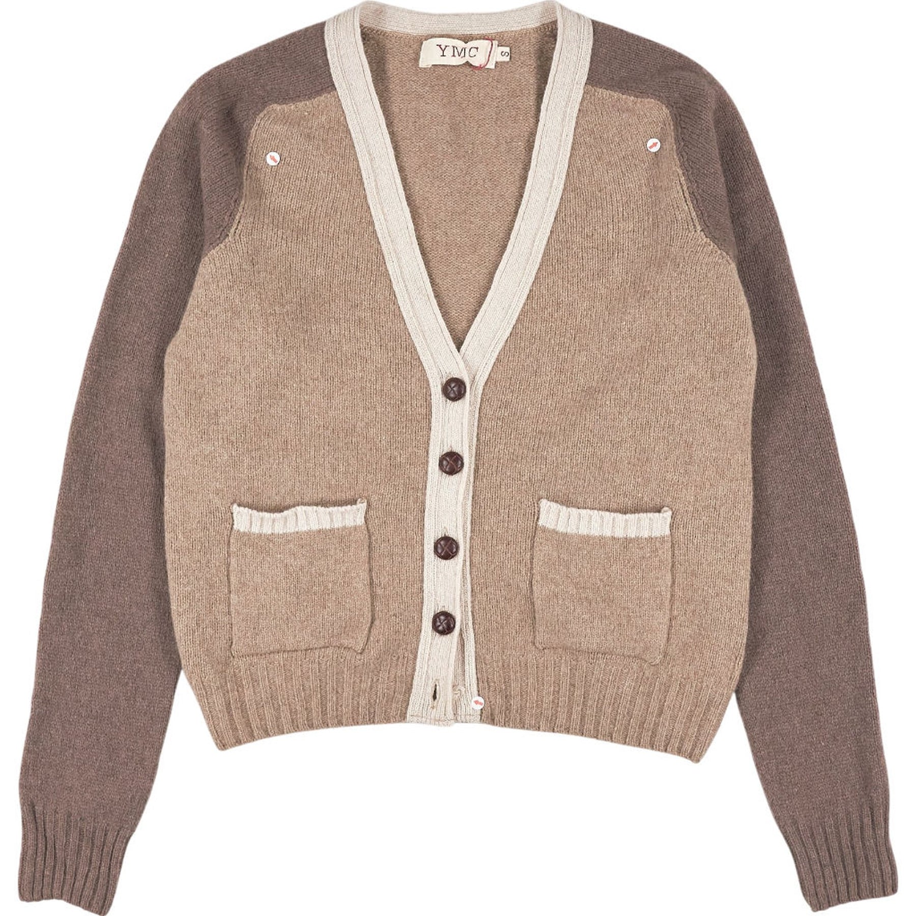 YMC Brown Contrast Cardigan