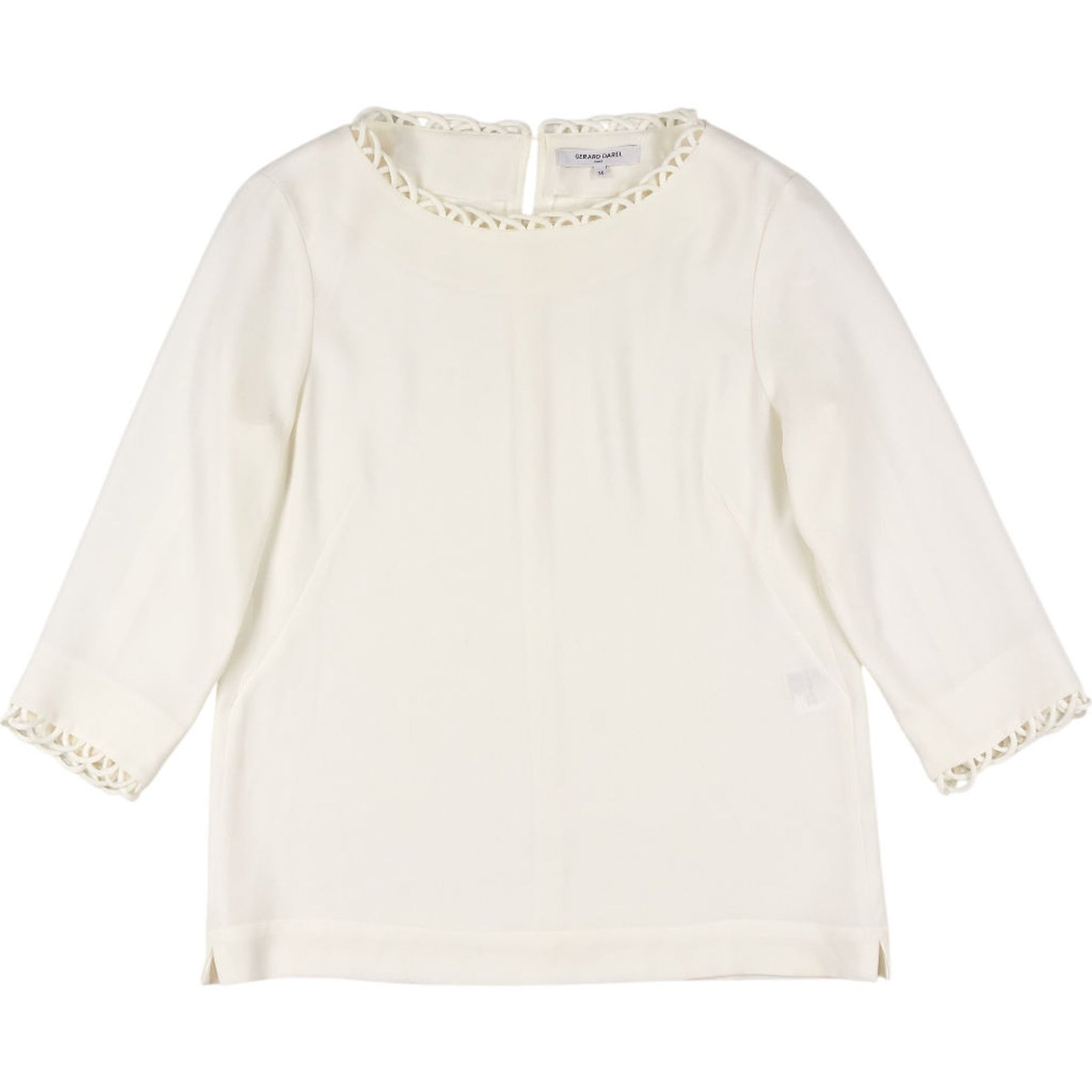 Gerard Darel White Trim Blouse