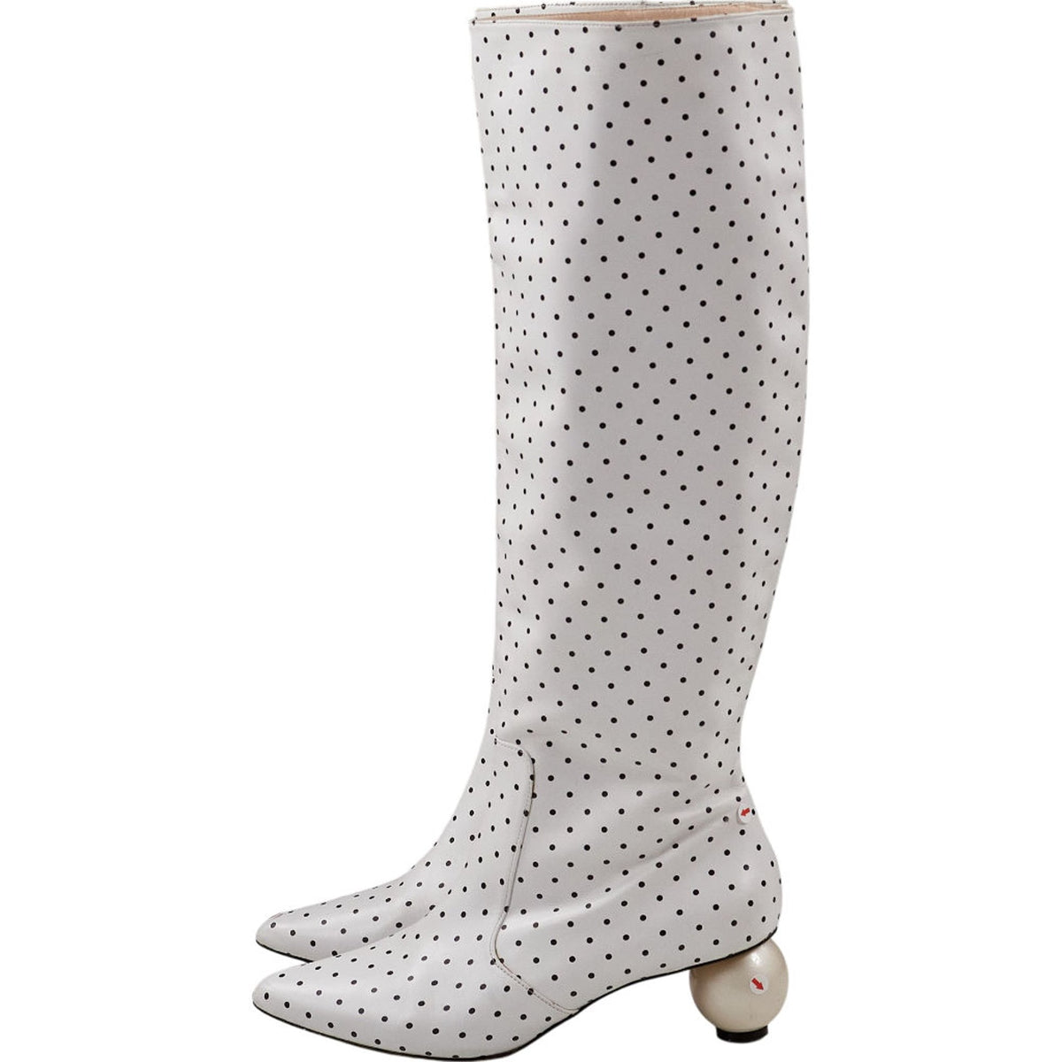Mother of Pearl Polka Dot Knee-High Boots EU 40
