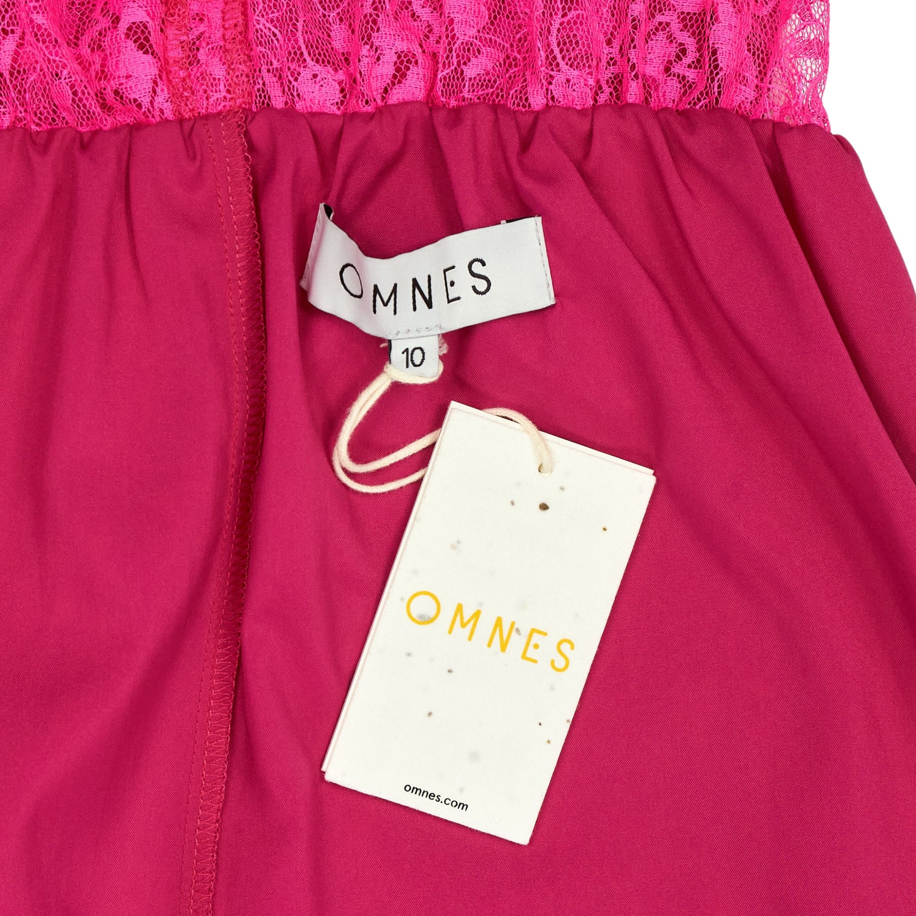 OMNES Pink Susannah Lace Midi Dress