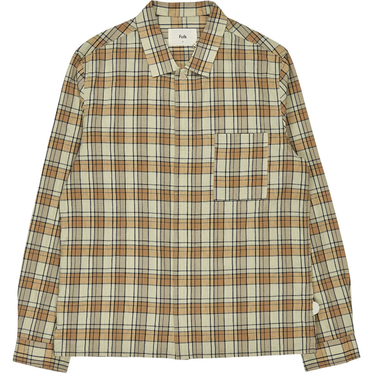 Folk Beige Check Patch Shirt