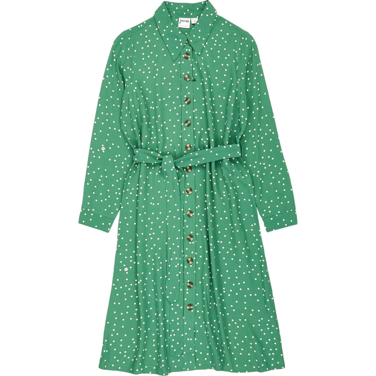 Joanie Green Polka Dot Midi Dress