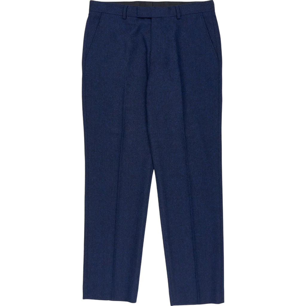 Moss Navy Wool Blend Trousers