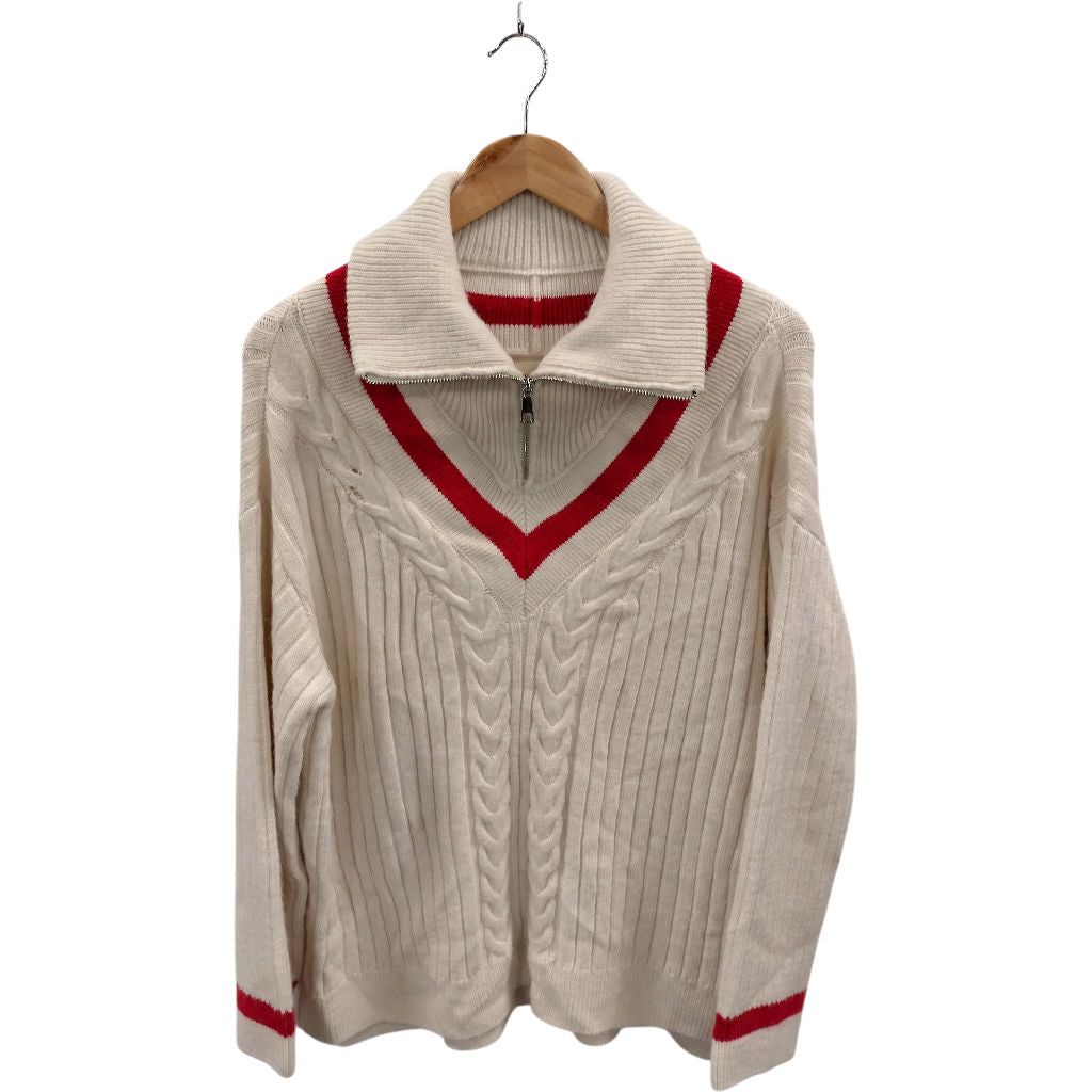 River Island Cream Zip Collar Jumper