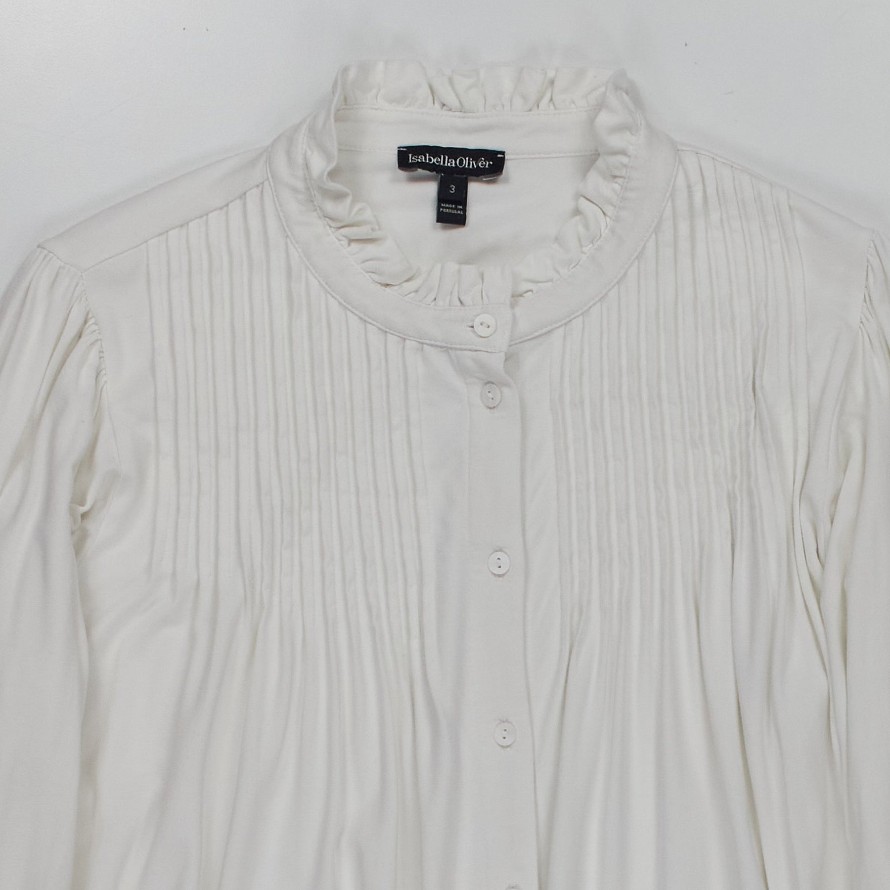 Isabella Oliver White Ruffle Collar Blouse