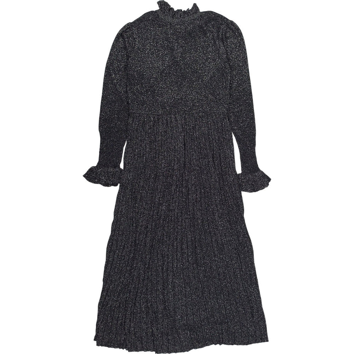 Joanie Black Metallic Pleated Dress