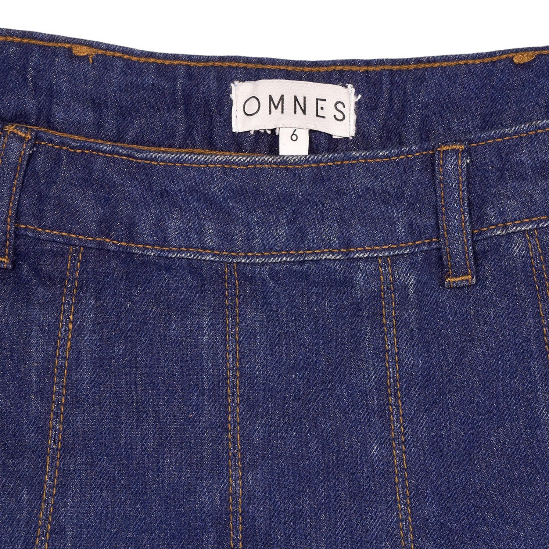 OMNES Blue Denim Pleated Skirt