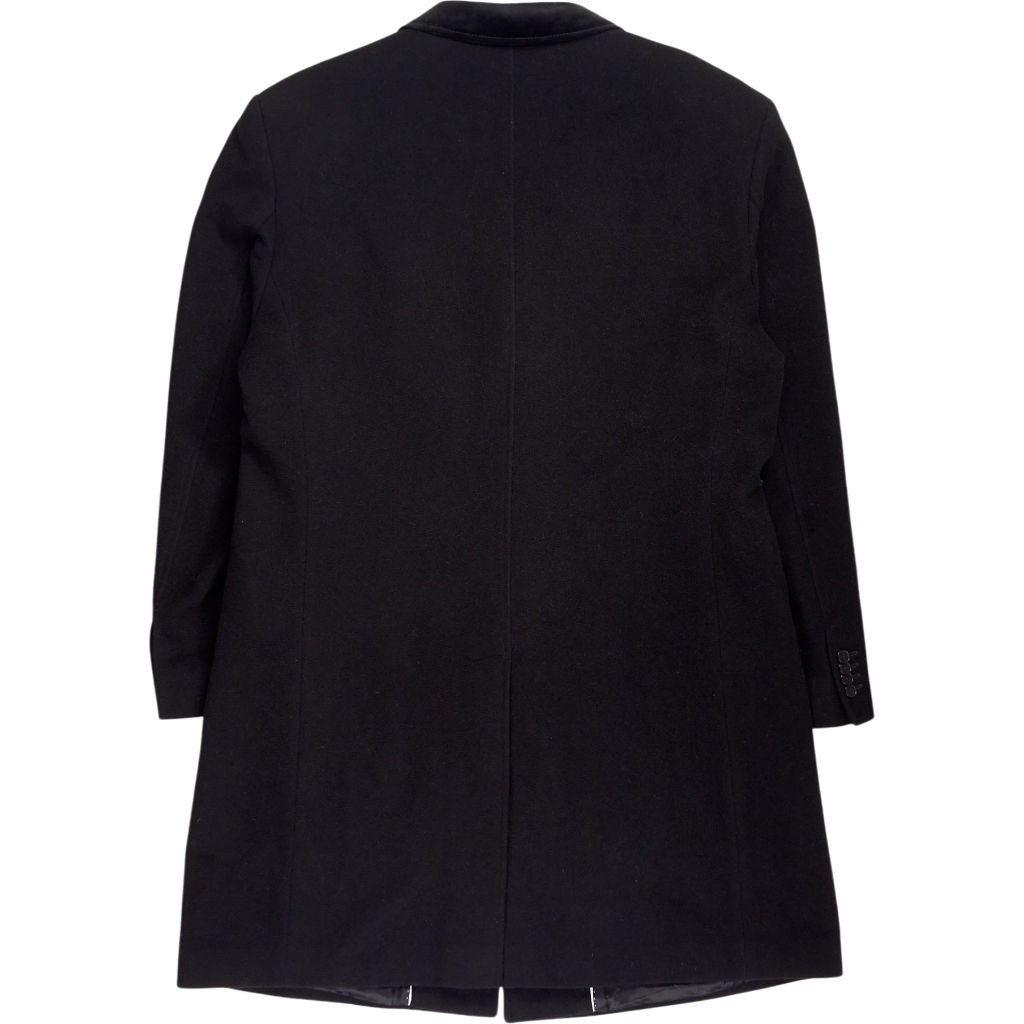 Ben Sherman Black Wool Overcoat