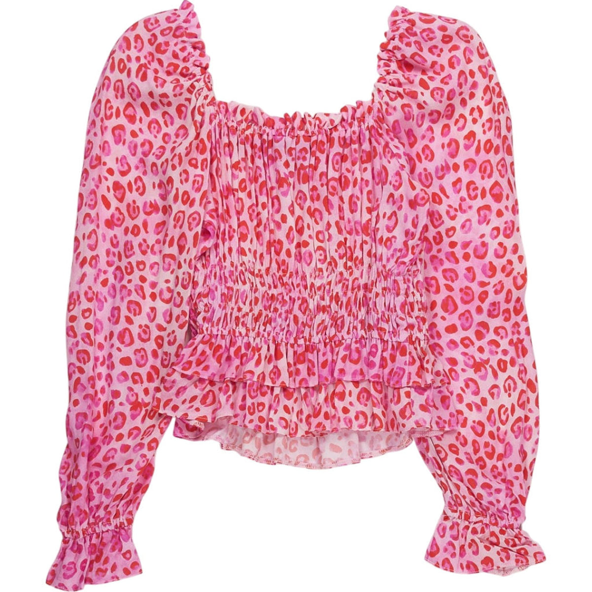 OMNES Pink Animal Print Blouse