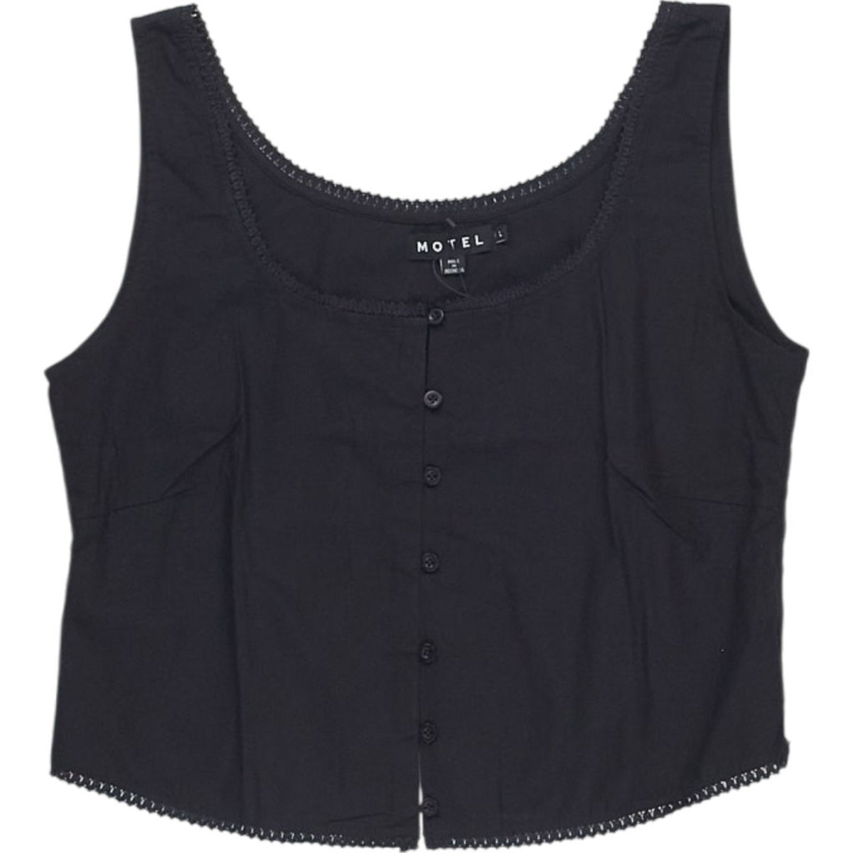 Motel Black Fawn Poplin Top