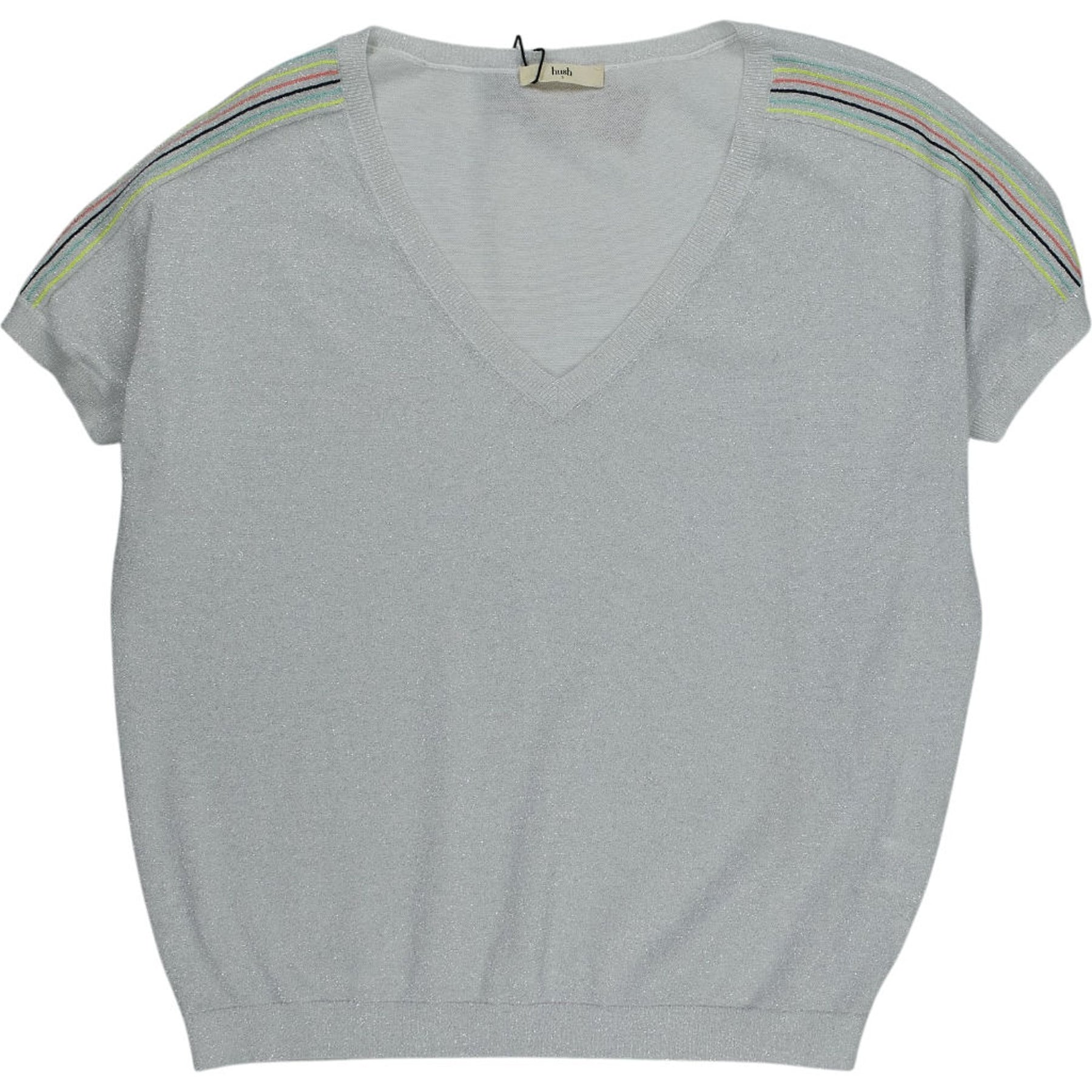 Hush Silver Metallic Rainbow Stitch Top