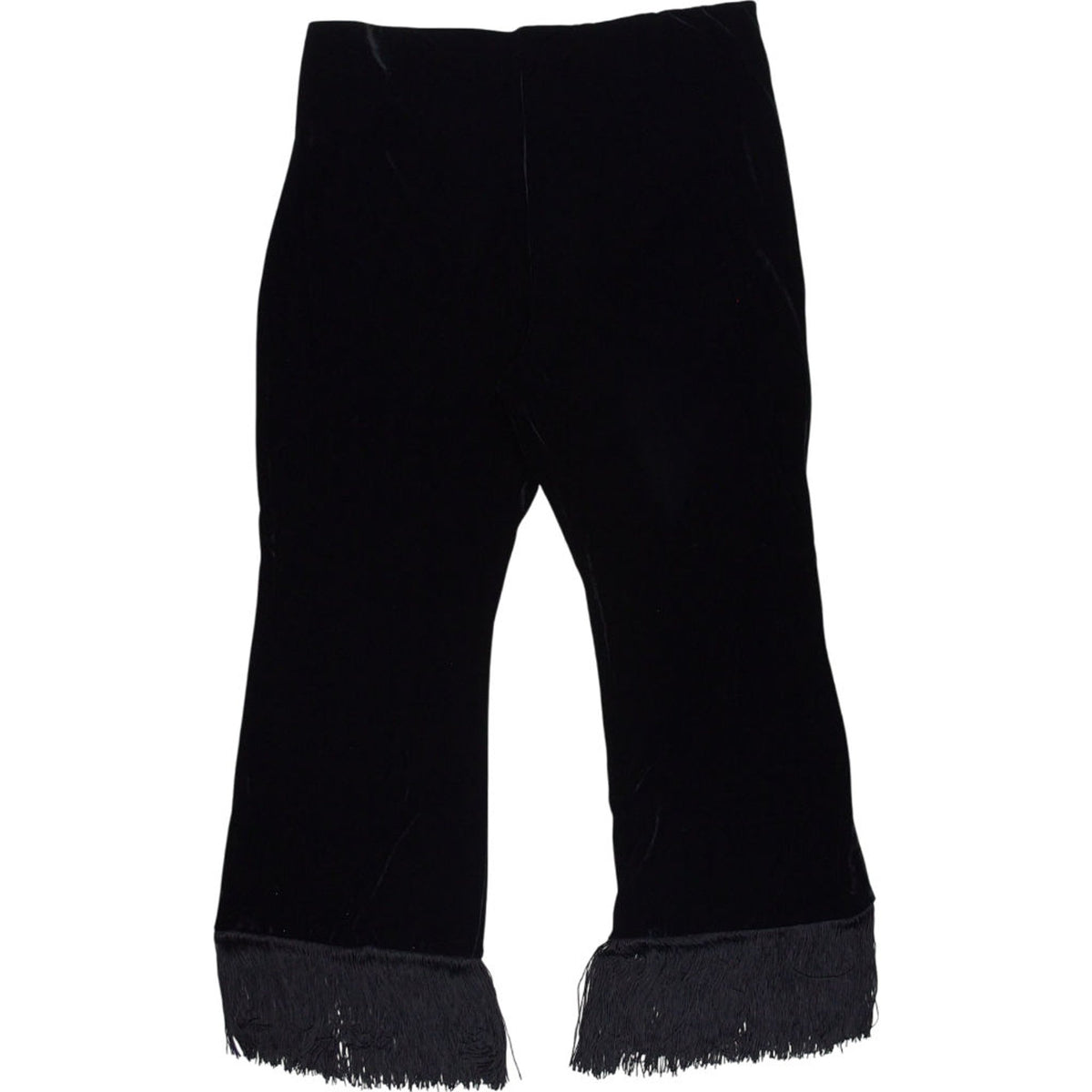 Joanie x Dawn Porter Staten Island Black Velvet Fringe Trousers