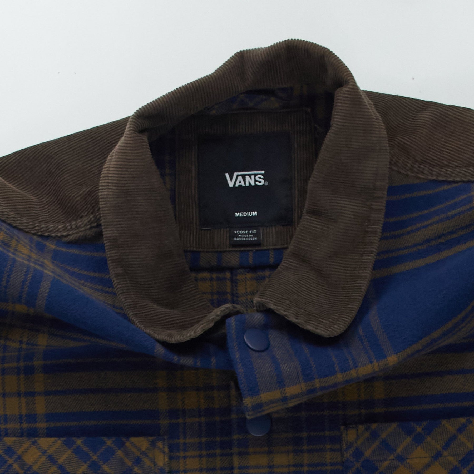 Vans Blue Brown Plaid Loose Fit Jacket