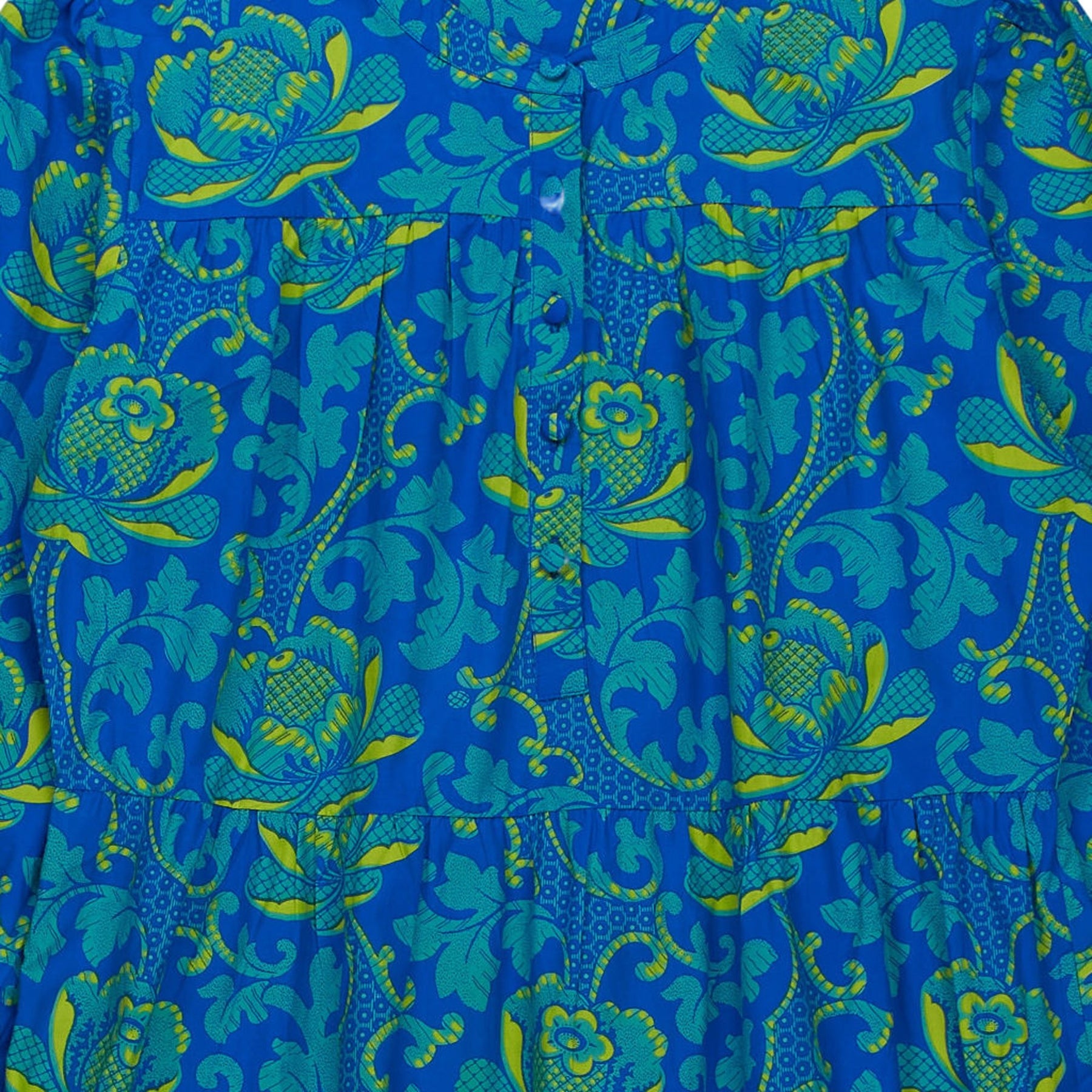 Pink City Prints Blue Floral Midi Dress