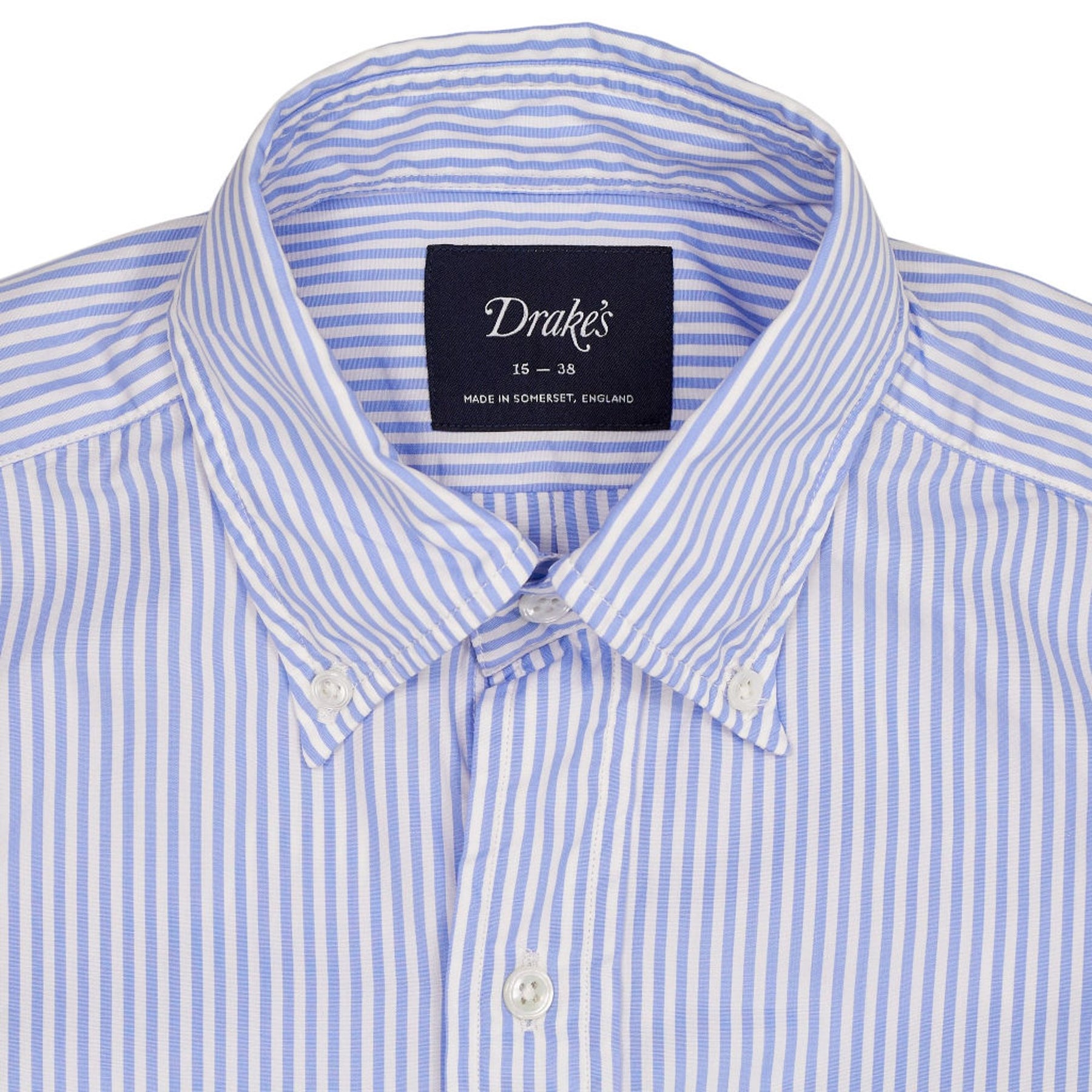 Drake's Blue Striped Shirt