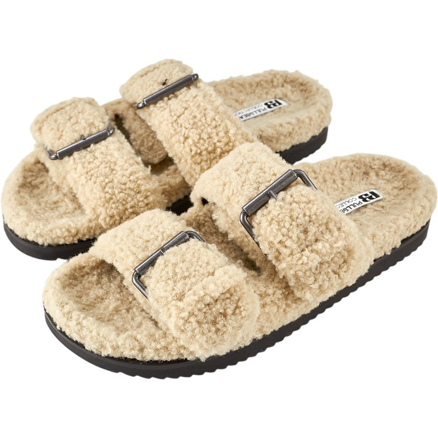 Pull & Bear Beige Faux Fur Sandals EU 40