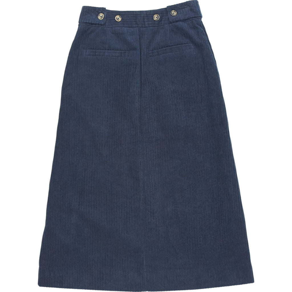Wyse Midnight Zinnia Cord Skirt