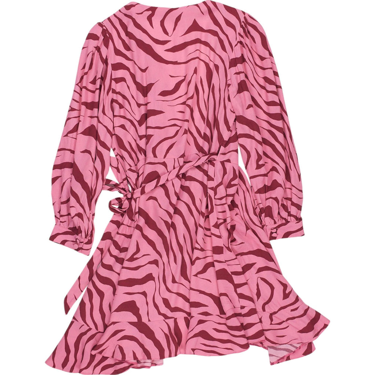 OMNES Pink Zebra Wrap Dress