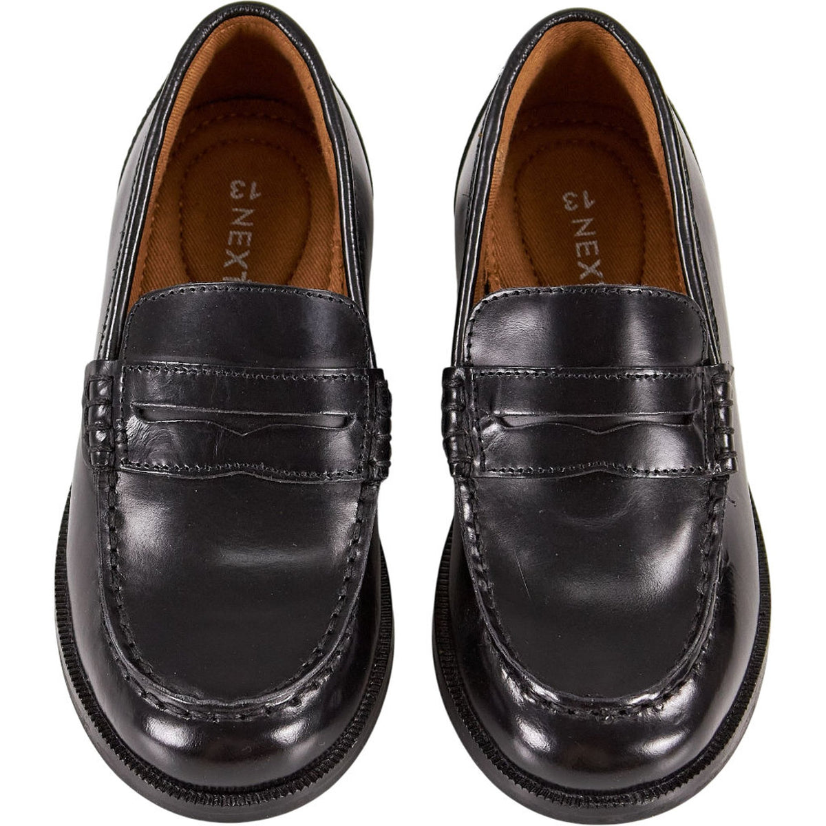 Next Black Leather Loafers Kids