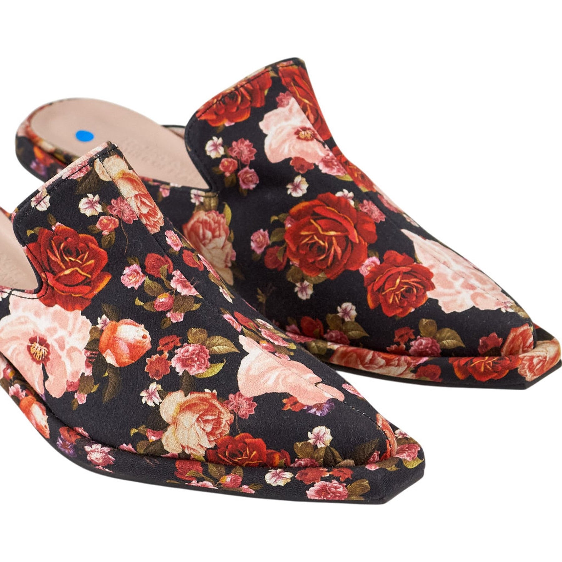 Mother of Pearl Reike Nen Floral Mules