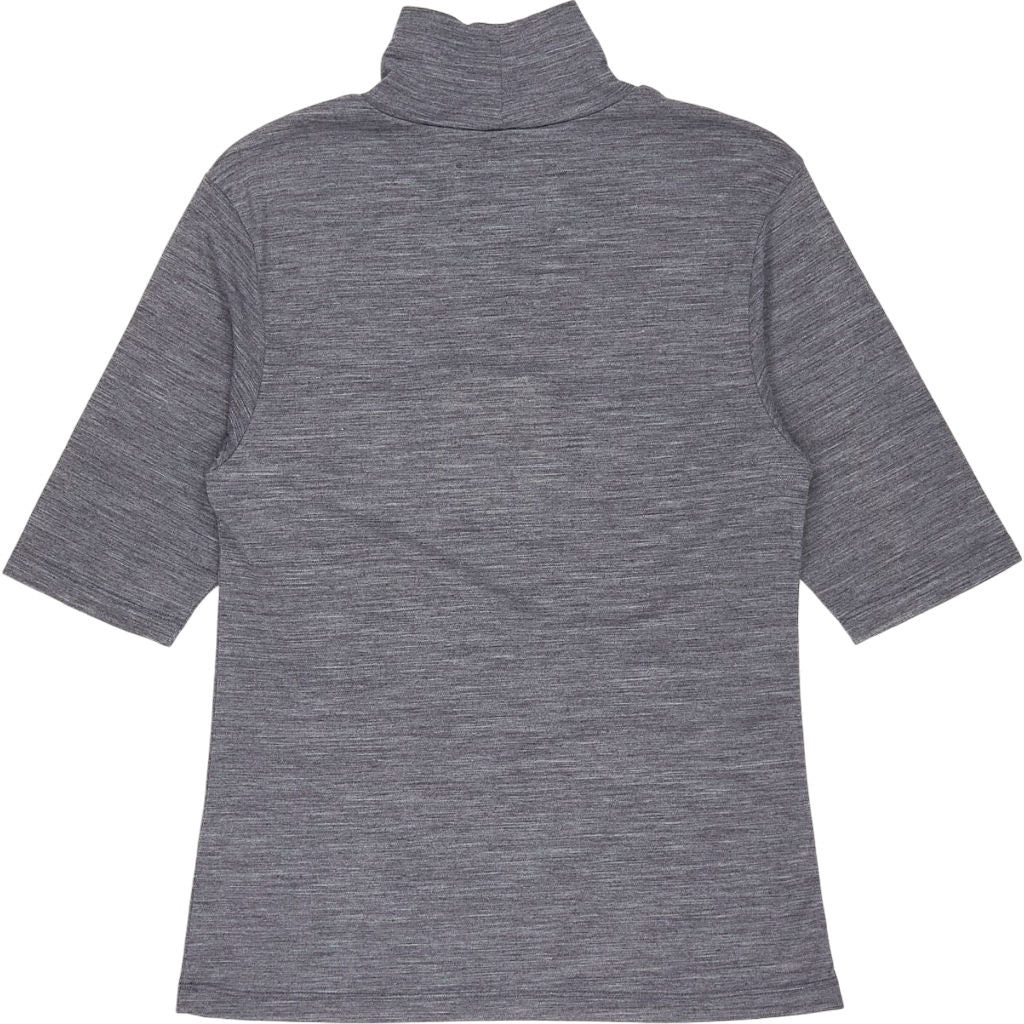 Studio Nicholson Grey Jersey Polo Neck Top