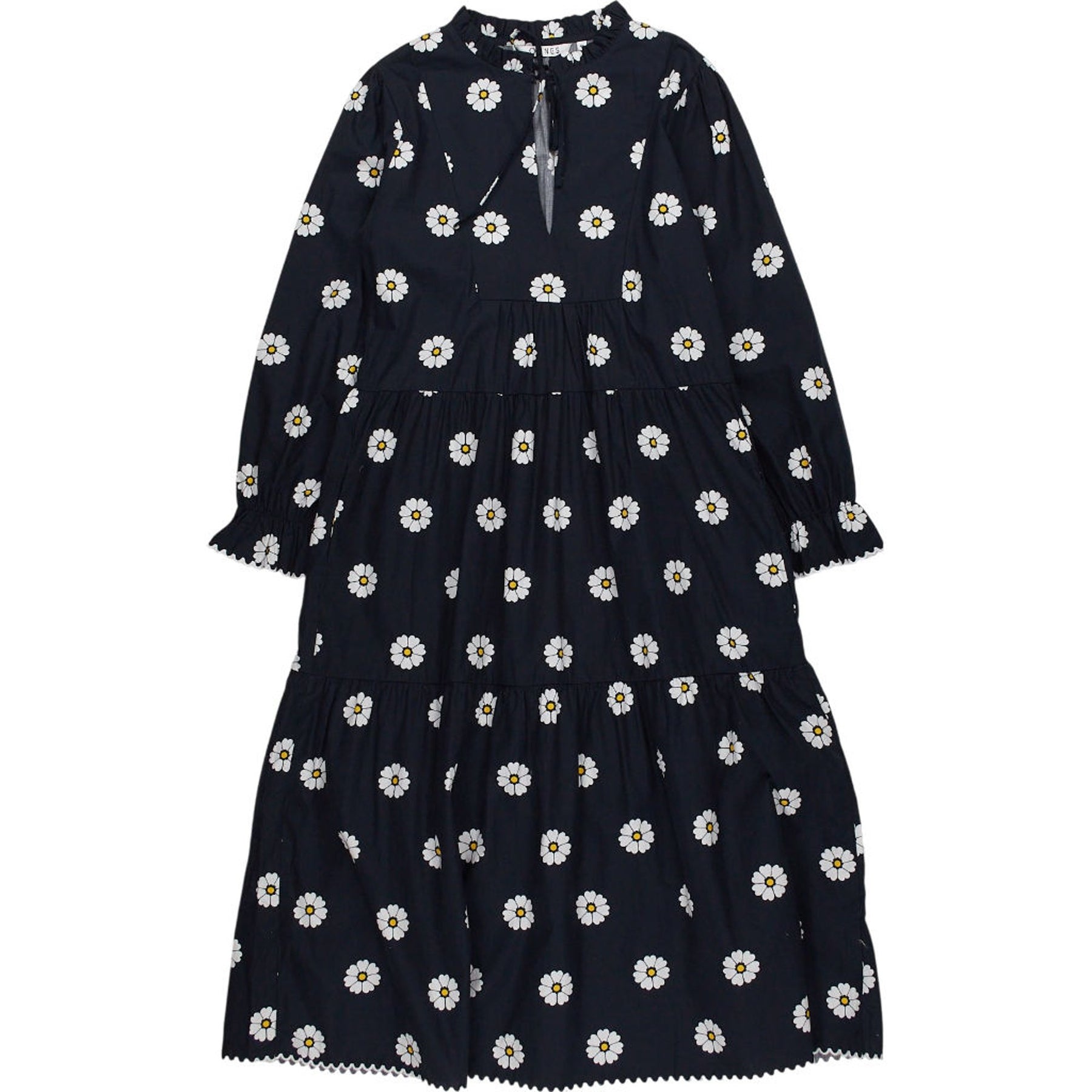 OMNES Black Daisy Print Dress
