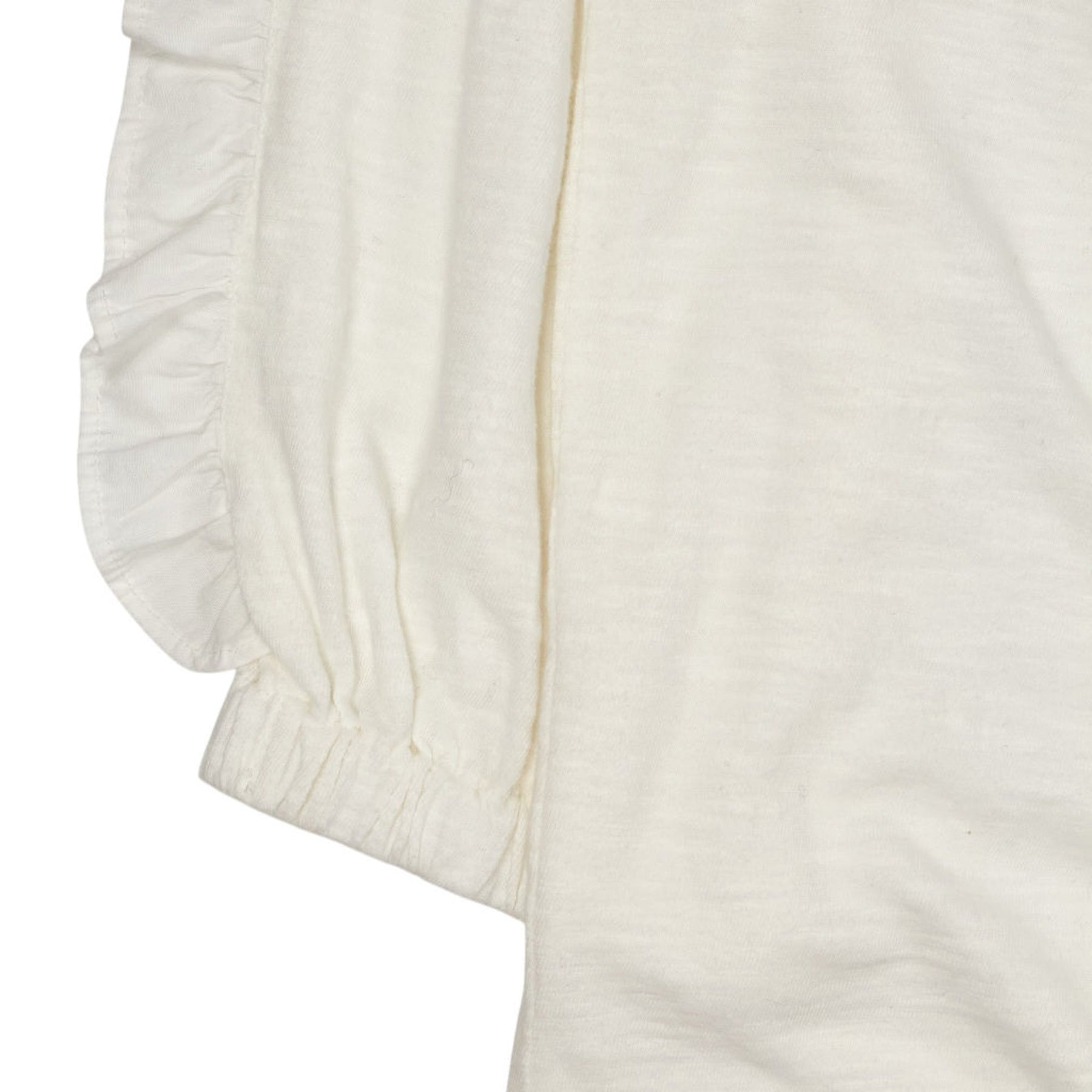 Wyse White Rae Ruffle Sleeve Top