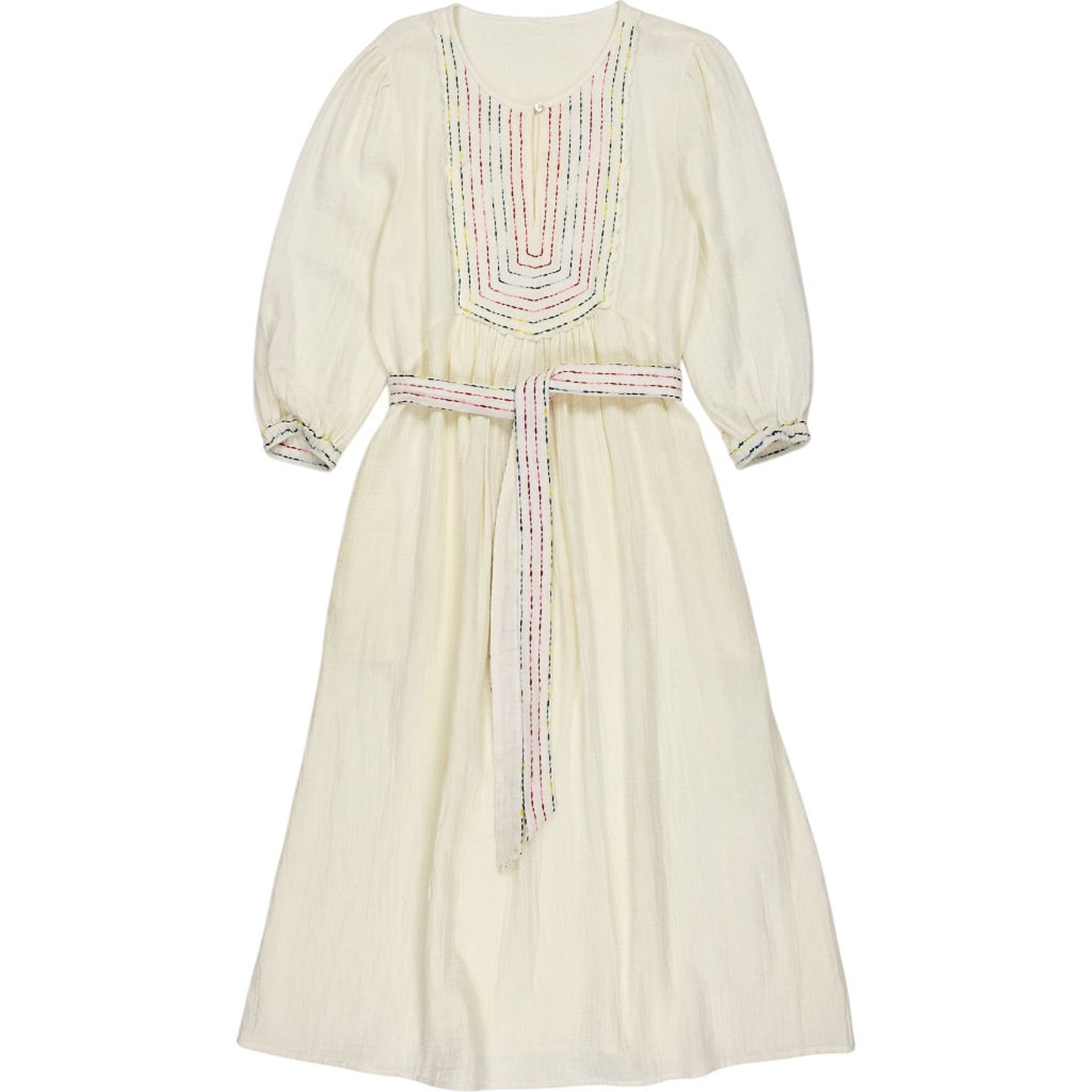 Wyse White Bonnie Dress Cotton Midi