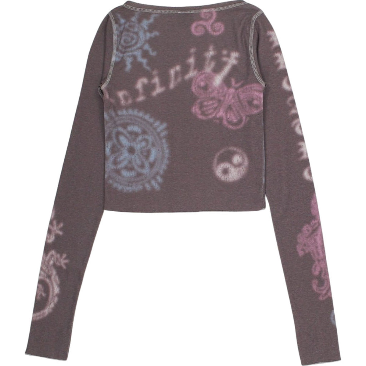 Urban Outfitters Grey Patterned Long Sleeve Top