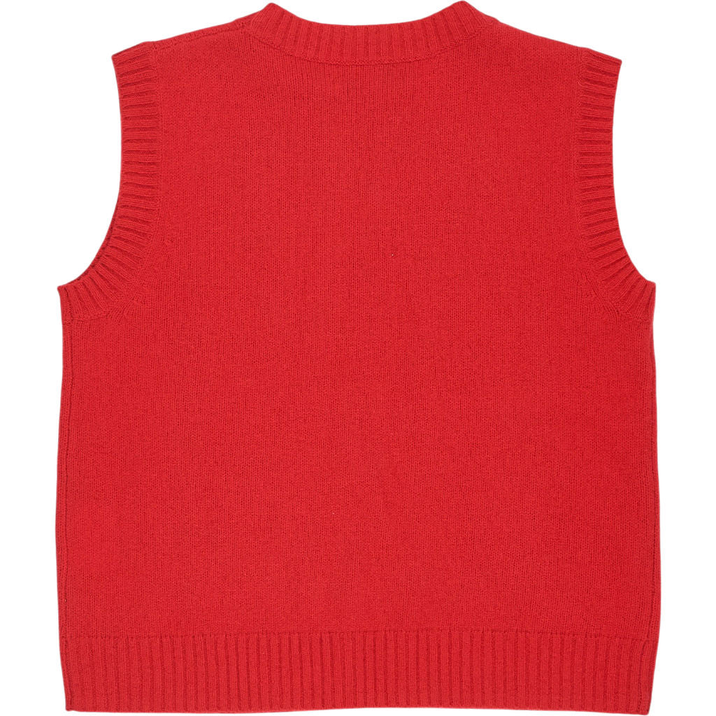 NRBY Red Merino Wool Sleeveless Top