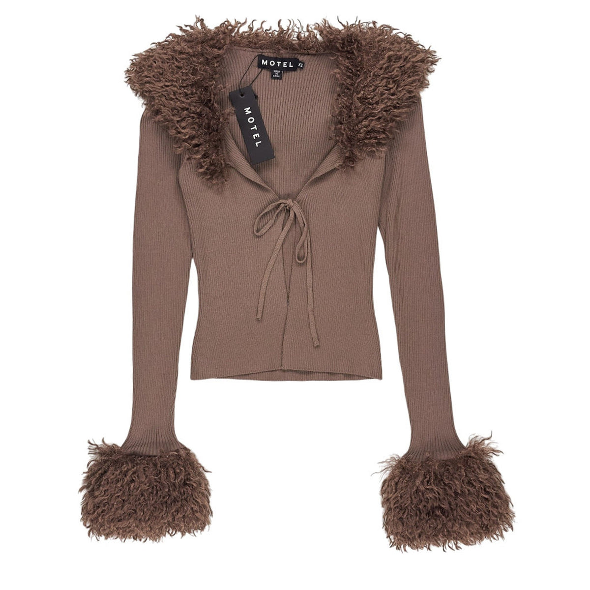 Motel Brown Himica Cardi Fur