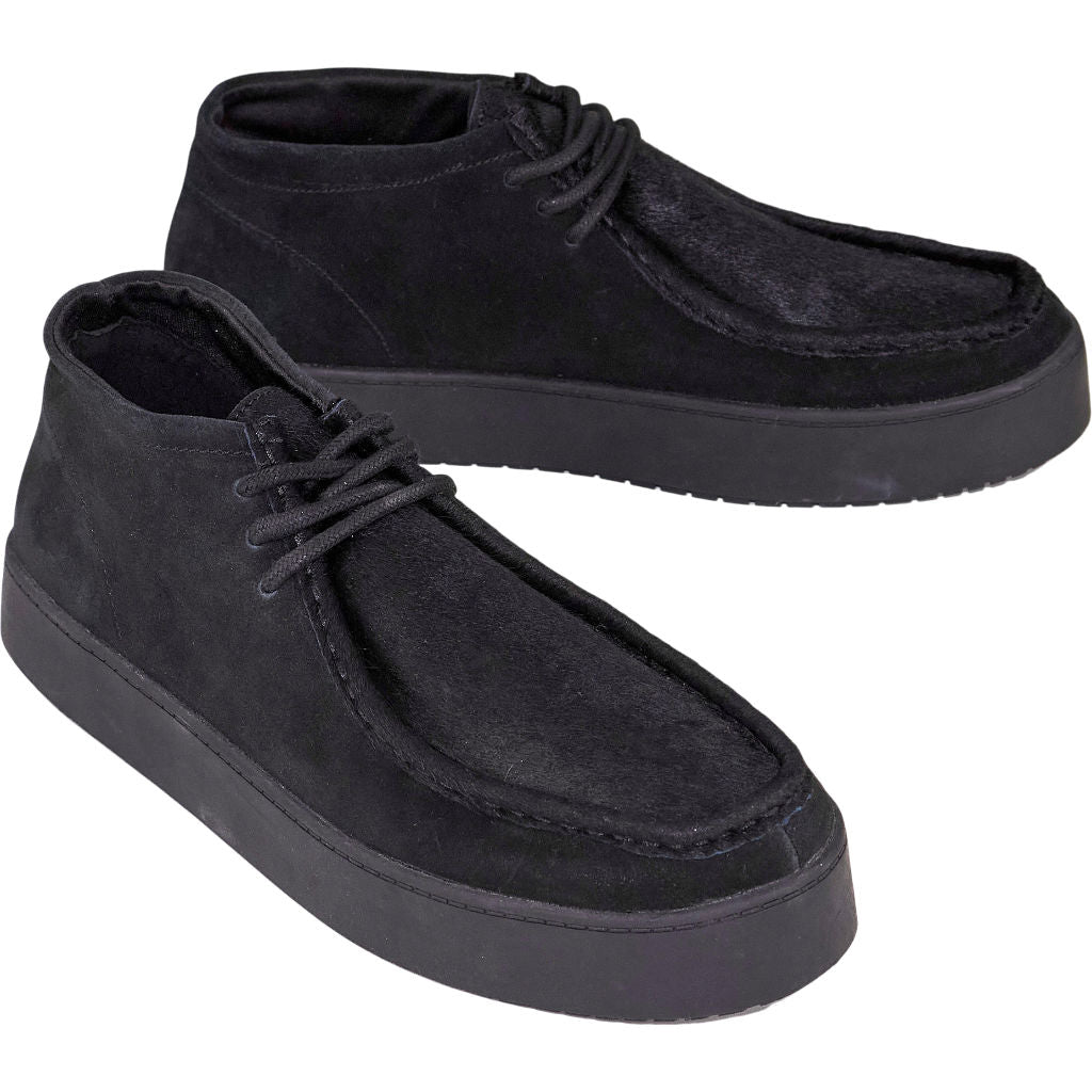 Pull & Bear Black Pony Hair Suede Wallabee Boots