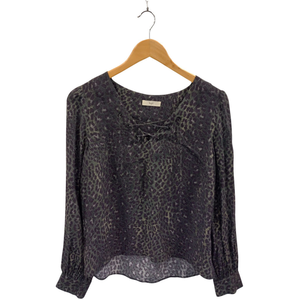 Hush Leopard Print Long Sleeve Blouse