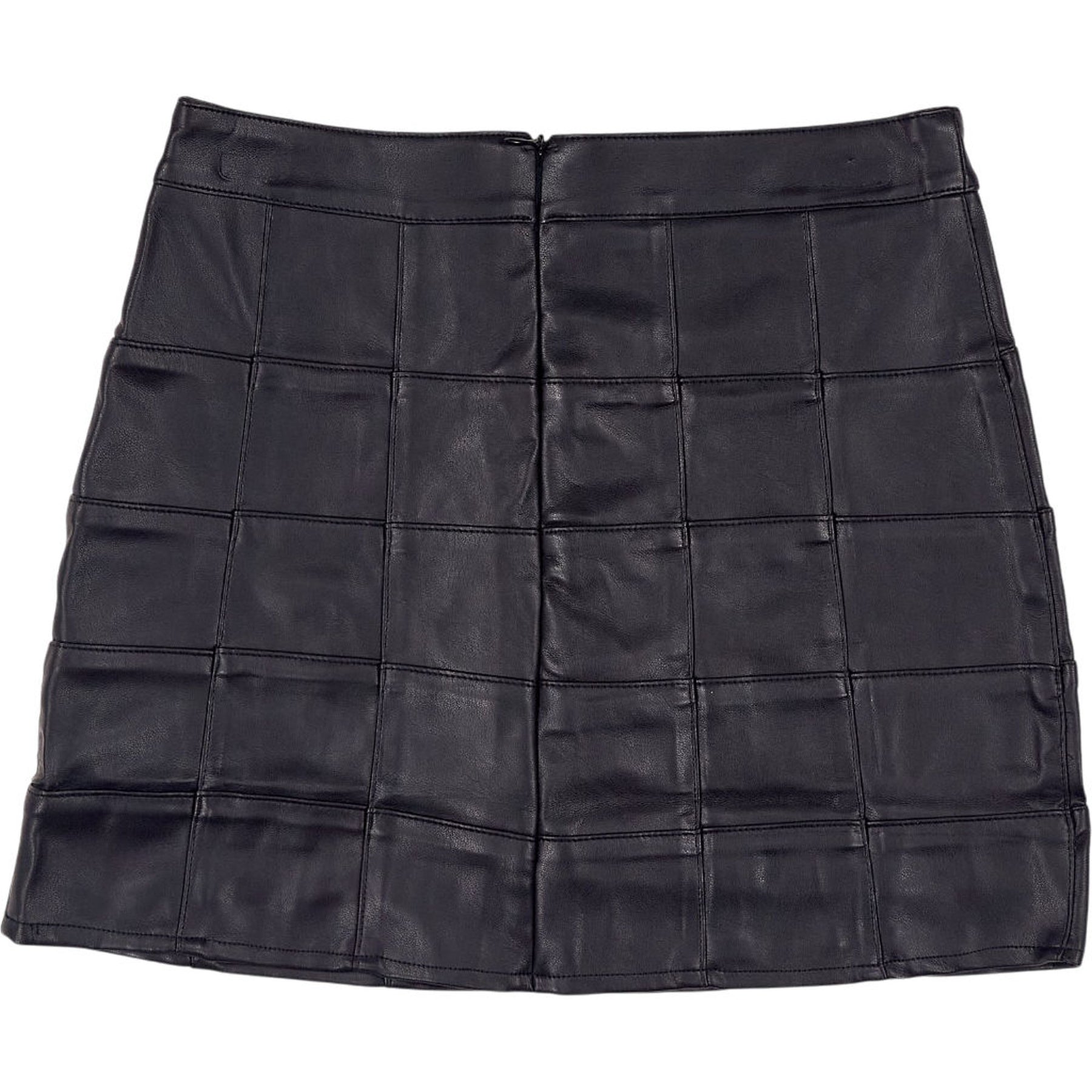 Motel Black PU Patchwork Skirt