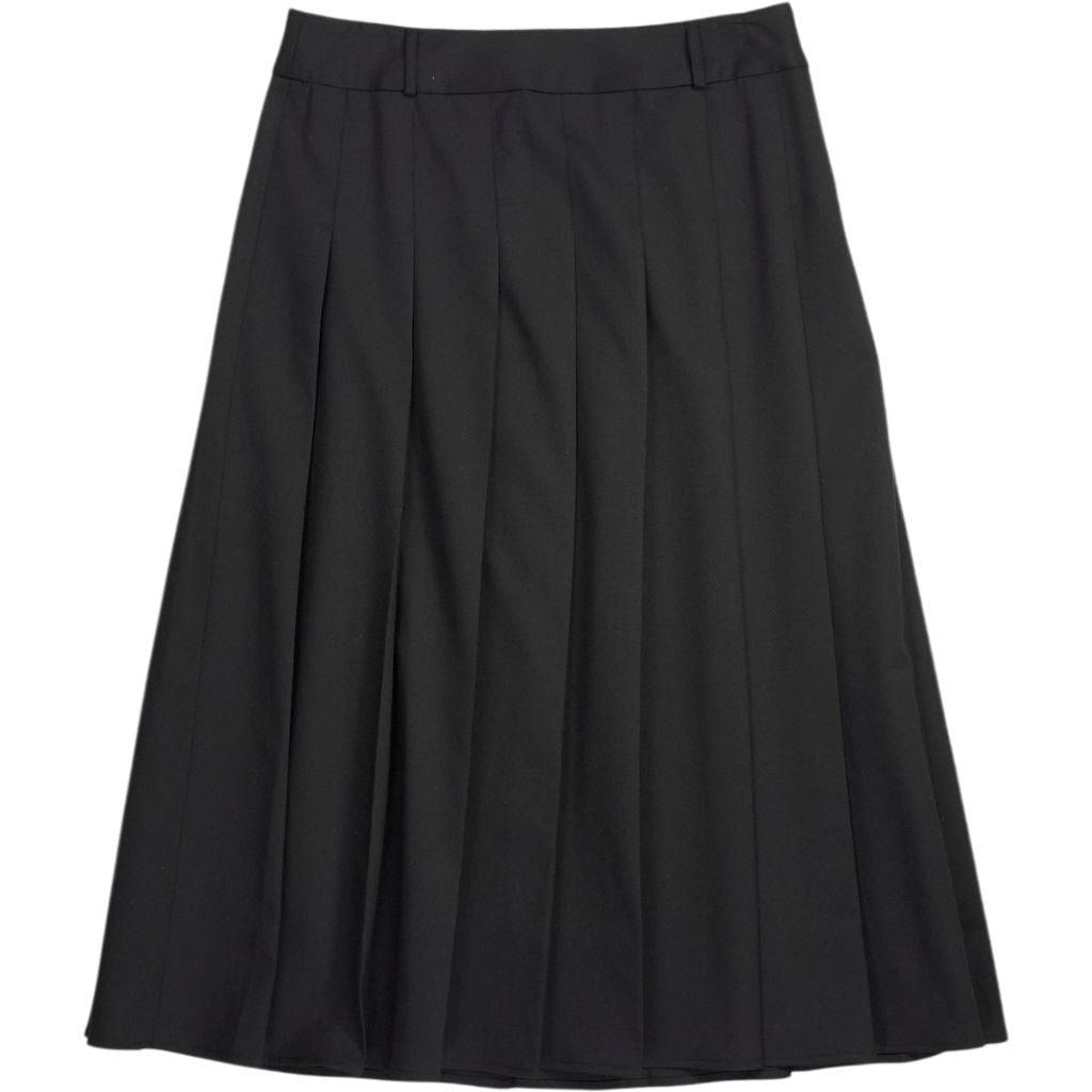 Baukjen Black Wool Blend Pleated Midi Skirt