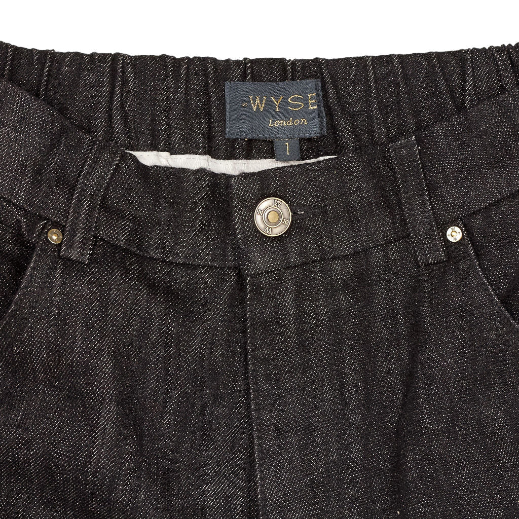 Wyse Black Relaxed Denim Jeans